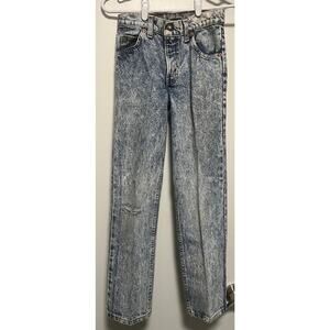 Orange Label Levi's, kids 12, acid wash, straight leg, pre-worn.